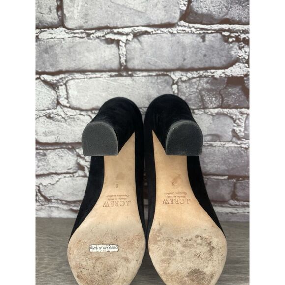 J.Crew Classic Black Suede Block Heel Round Toe Pump Heel Shoe Women Sz 8M US/39 - Picture 9 of 16